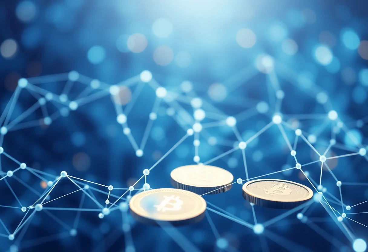 Abstract image representing digital assets and cryptocurrency networks